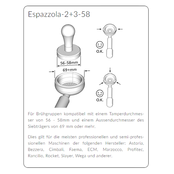 Espazzola-2+3-58 Brühkopf Reinigungstool Rot