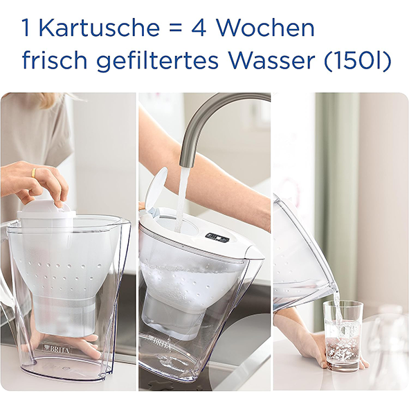 Brita Wasserfilter-Kanne Marella XL Weiß inkl. Maxtra Pro Filterkartusche